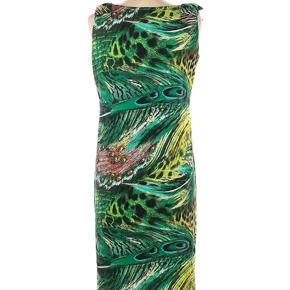 Prodotto Da Bay Green Tropical Feather Print Sleeveless Dress Size Large - Picture 3 of 9